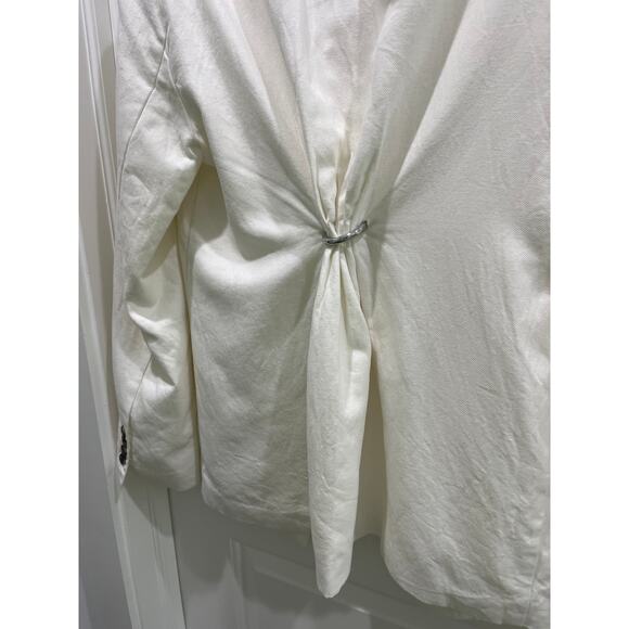 NA-KD One Button Detail Oversized White Blazer Sz L - Picture 4 of 9